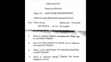 B.Sc Computer Science 5th Sem Software Engineering Model Paper (AU)-2021/PAPER-VI SE MODEL PAPER