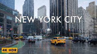 NYC 4K Drive | Rainy Manhattan
