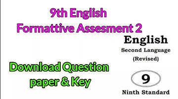 9th English FA 2 | Formative Assessment Question Paper and Key answer @learneasilyhub