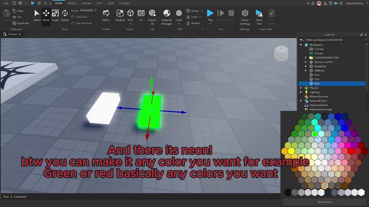 How To Make A Part Neon In Roblox Studio YouTube 