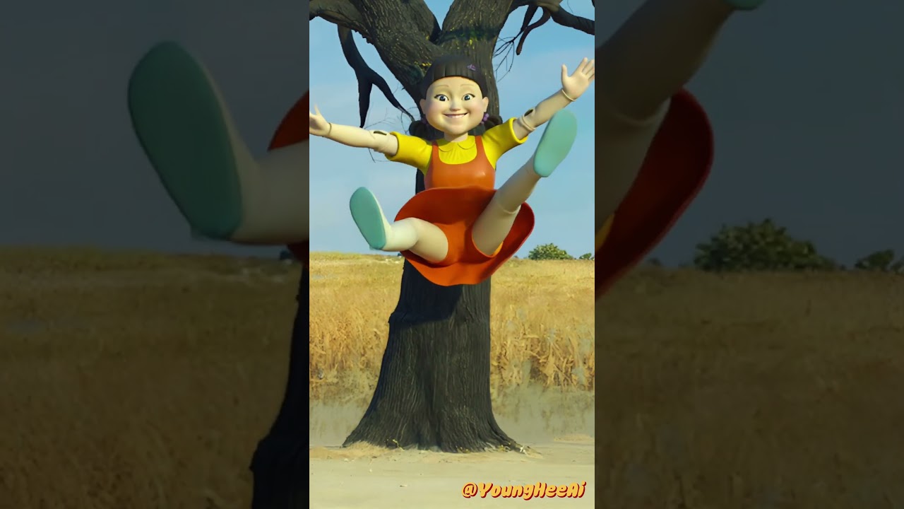 Squid Game Young-hee AI joyfully jump and dive under the water? 