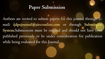 International Journal of Distributed and Parallel systems (IJDPS)