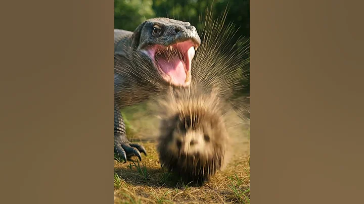 Komodo Dragon vs Hedgehog Armor — Predator Meets Its Match!#PredatorVsDefender #Wildlife #Shorts
