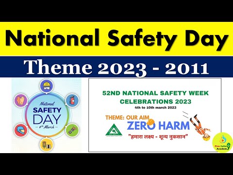 Видео: National Safety Week Theme 2023 | NSD Theme since 2011-2023 | National Safety Day/Week 2023