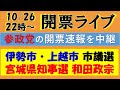 開票ライブ配信！（宮城県知事選挙＆伊勢市・上越市の市議選の開票速報をリアルタイム更新！）