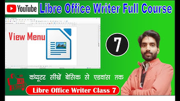 Libre Office Writer Class 7 | Normal | Web | User Interface | Toolbar | Status Bar | Rural