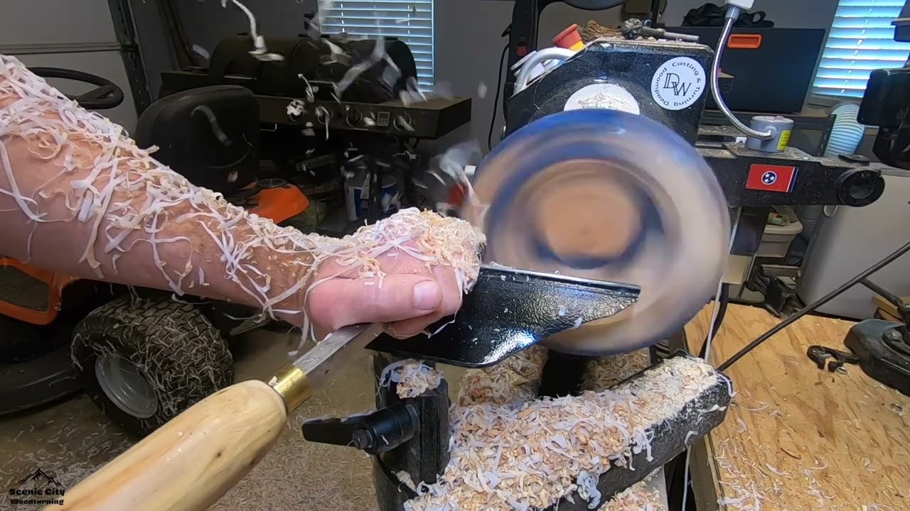 Woodturning: Blue Apple Bowl