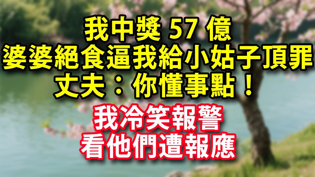 我中獎57億 婆婆絕食逼我給小姑子頂罪 丈夫：你懂事點！ 我冷笑報警 看他們遭報應#人生感悟 #健康 #情感故事 #婚姻經營 #老年生活 #家庭 #故事