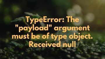TypeError: The "payload" argument must be of type object. Received null