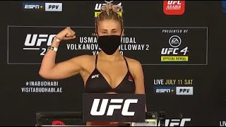 Paige VanZant and Amanda Ribas - Official Weigh-ins - (UFC 251: Usman vs. Masvidal) - \/r\/WMMA