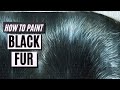 How to Paint: SHORT SHINY BLACK FUR with Oil Paint or Acrylic Paint - Black Fur Tutorial