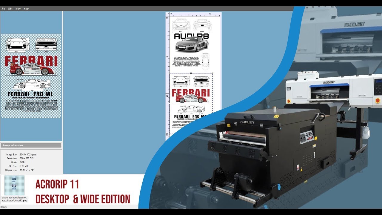 ACRORIP 11.4 WIDE | Works with CHINA DTF Printers (HOSON Board Dual XP600/I1600/I3200)