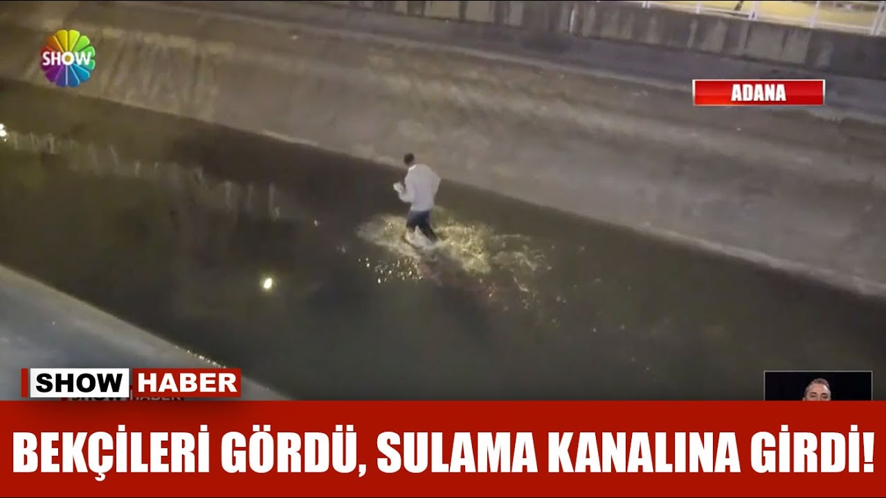Bekçileri gördü, sulama kanalına girdi!