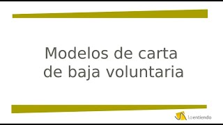 Modelos de carta de baja voluntaria