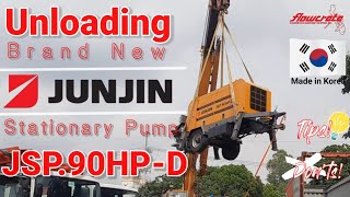 Unloading Brand New Junjin Stationary Pump JSP.90HP-D|Tips|Pumpcrete|FlowcretePH|Trailer Pump|MyraB.