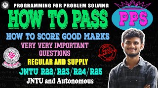 PPS-Important questions-How to pass-Btech 1st year-R22/R25-Jntuh Net Worth