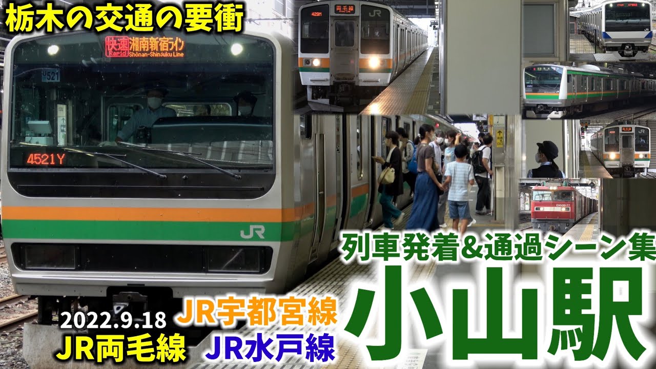 【栃木の交通の要衝】小山駅列車発着&通過シーン集[JR宇都宮線,JR両毛線,JR水戸線]（2022.9.18）