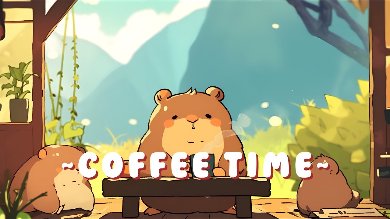 [1 Hour] 24/7 Capybara Lofi Beats | Study Session Music Mix 🦫 🌿 ☕