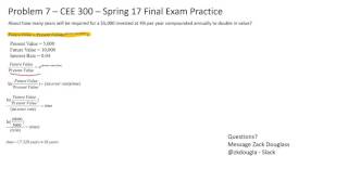 CEE 300 final exam practice Problem 7