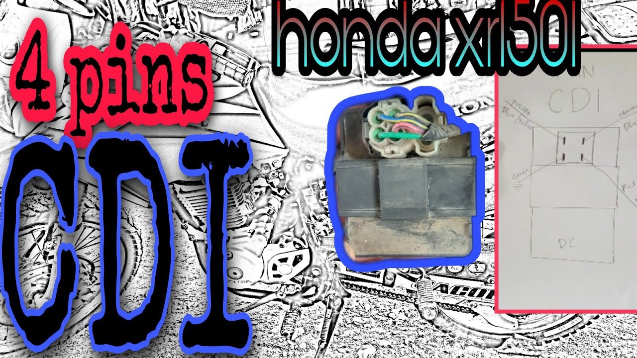wiring diagram 4 pin's CDI, honda XR 150l - YouTube