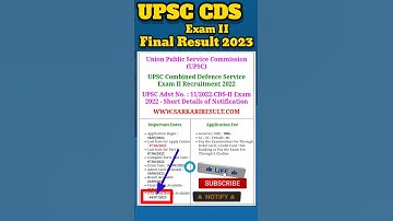 UPSC CDS EXAM II OTA FINAL RESULT 2022 | UPSC CDS FINAL RESULT 2022 #upsccds #upscresults #upsc2022
