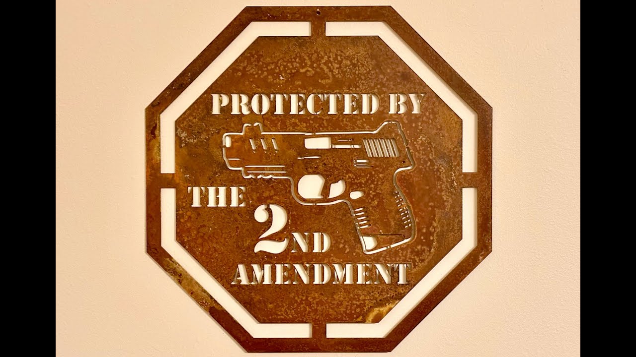 Gweike M3 Ultra Fiber Laser - Cutting a 2nd Amendment Sign out of 16g Steel