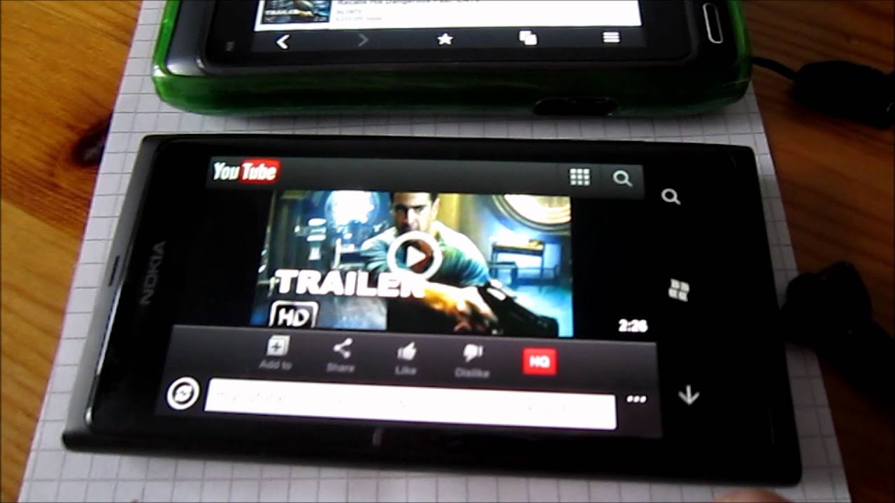 Nokia Lumia 800 vs Nokia N8 - YouTube