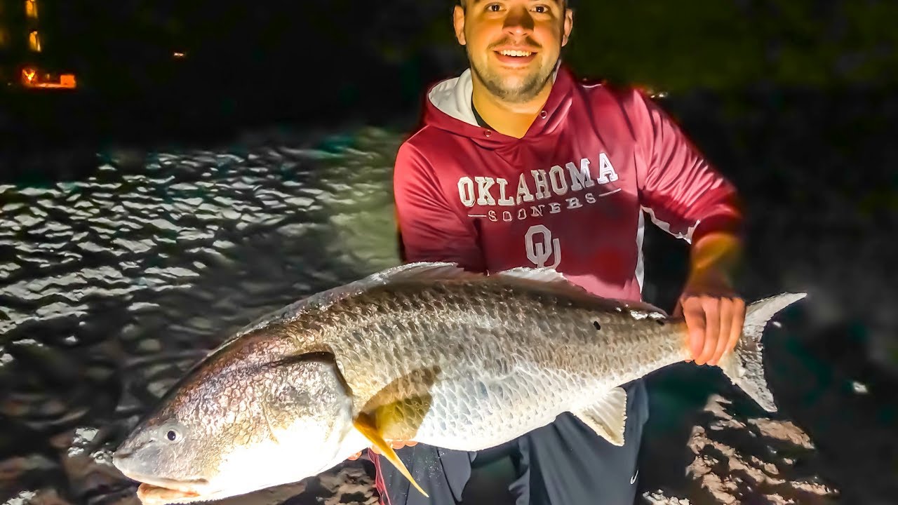 Night Time Destin Surf Fishing - Giant Fish after Dark 