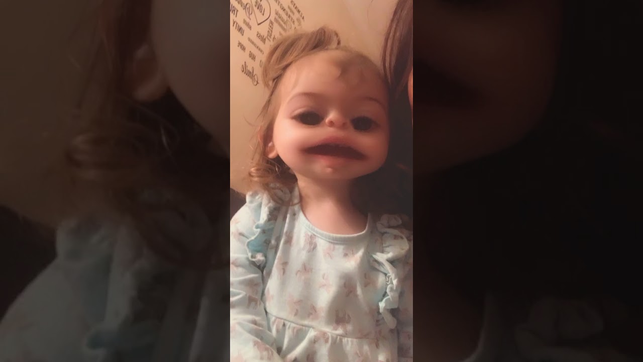 Funny baby reaction to Snapchat 