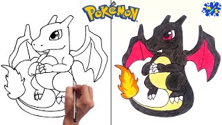 How to Draw Shiny Charizard Pokemon || Easy Step by Step