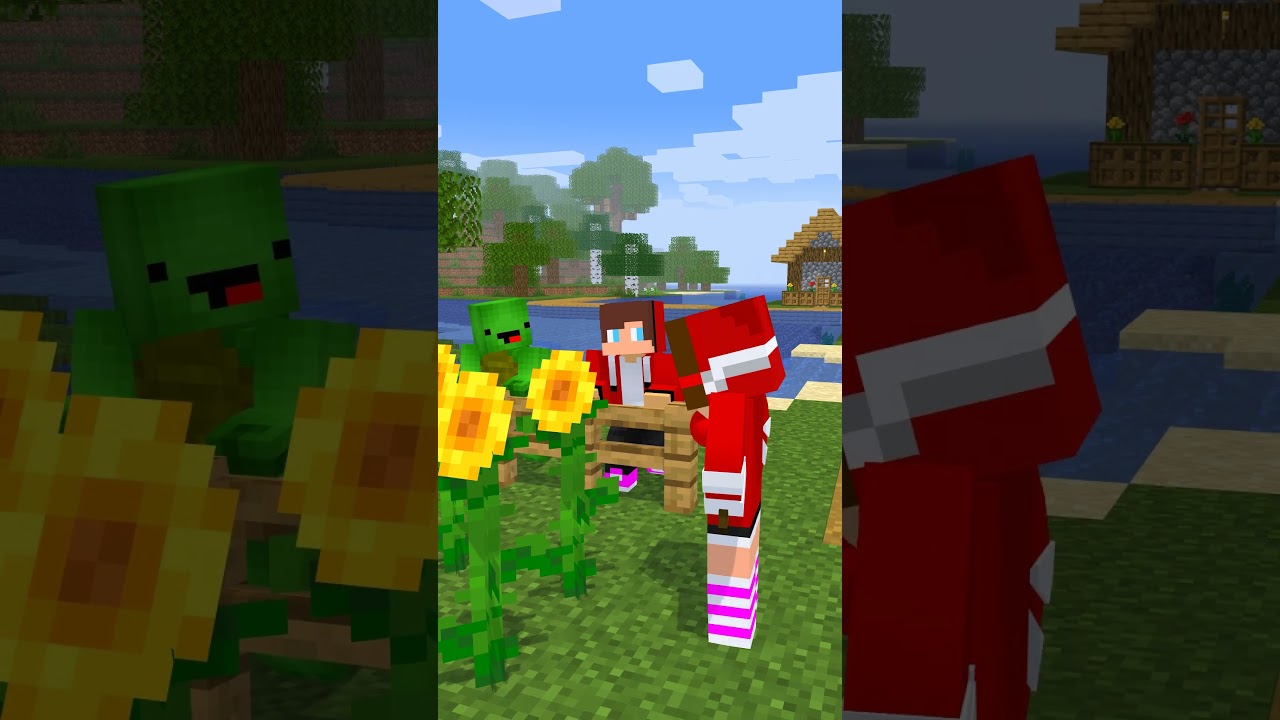 JJ's Sister Love Flowers 😲 - Maizen Minecraft Animation 