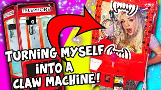 I TURNED MYSELF INTO A CLAW MACHINE!!! DIY Claw Machine Halloween Costume!