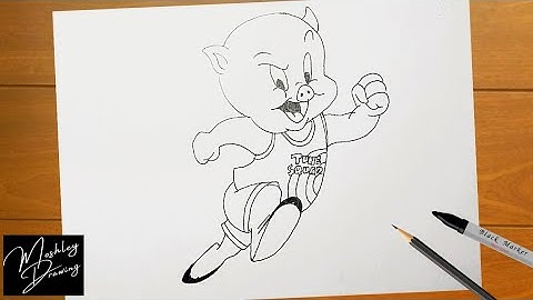 How to Draw Porky Pig from Space Jam