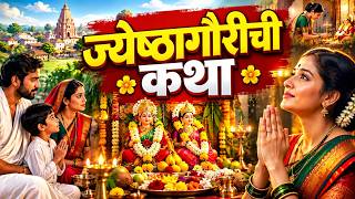 ज्येष्ठा गौरीची कहाणी Jyeshtha Gauri Katha गौरी माहेरी का येतात? जाणून घ्या पौराणिक कथा आणि महत्त्व
