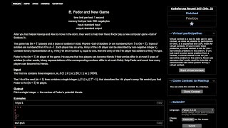 467B. Fedor and New Game || Codeforces Round 267