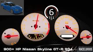 How fast is 900 HP Nissan Skyline GT-R R34?