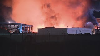 Columbus fire crews working to contain massive blaze at auto scrapyard