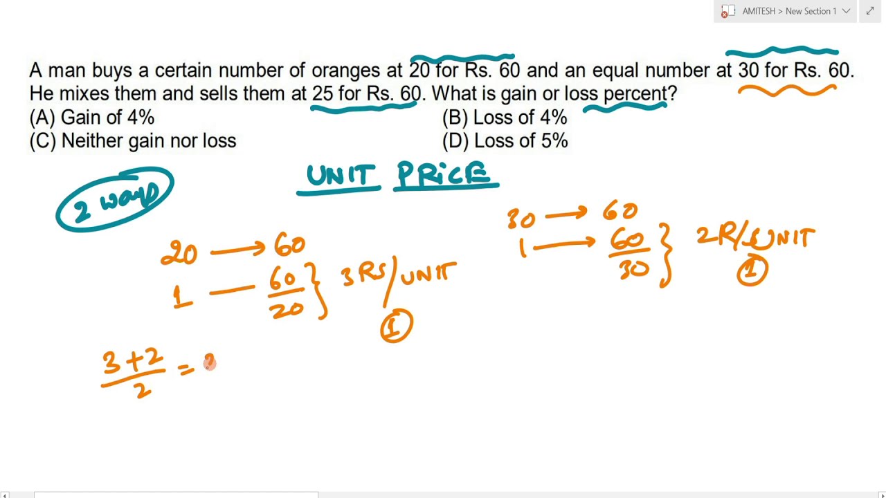 A man buys a certain number of oranges at 20 for Rs 60 and an equal ...