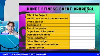 Physical Education & Health (HOPE 3)  - Tuesday Q1 Week 8 #ETUlayLevelUp