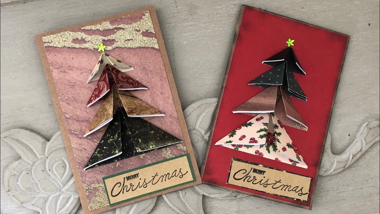 tuto carte sapin avec chute de papier facile