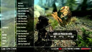 Skyrim Sabre Cat Armor and Weapons