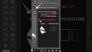 Direct Selection tool part one adobe illustrator tutorial  #shorts