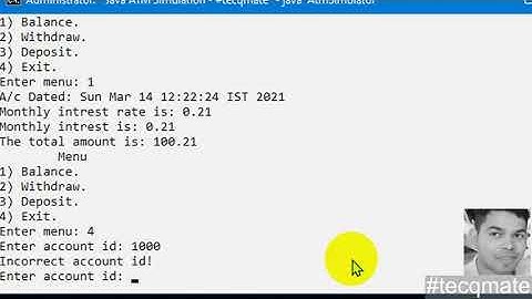 ⚡ Java Program🔥ATM Simulation #tecqmate