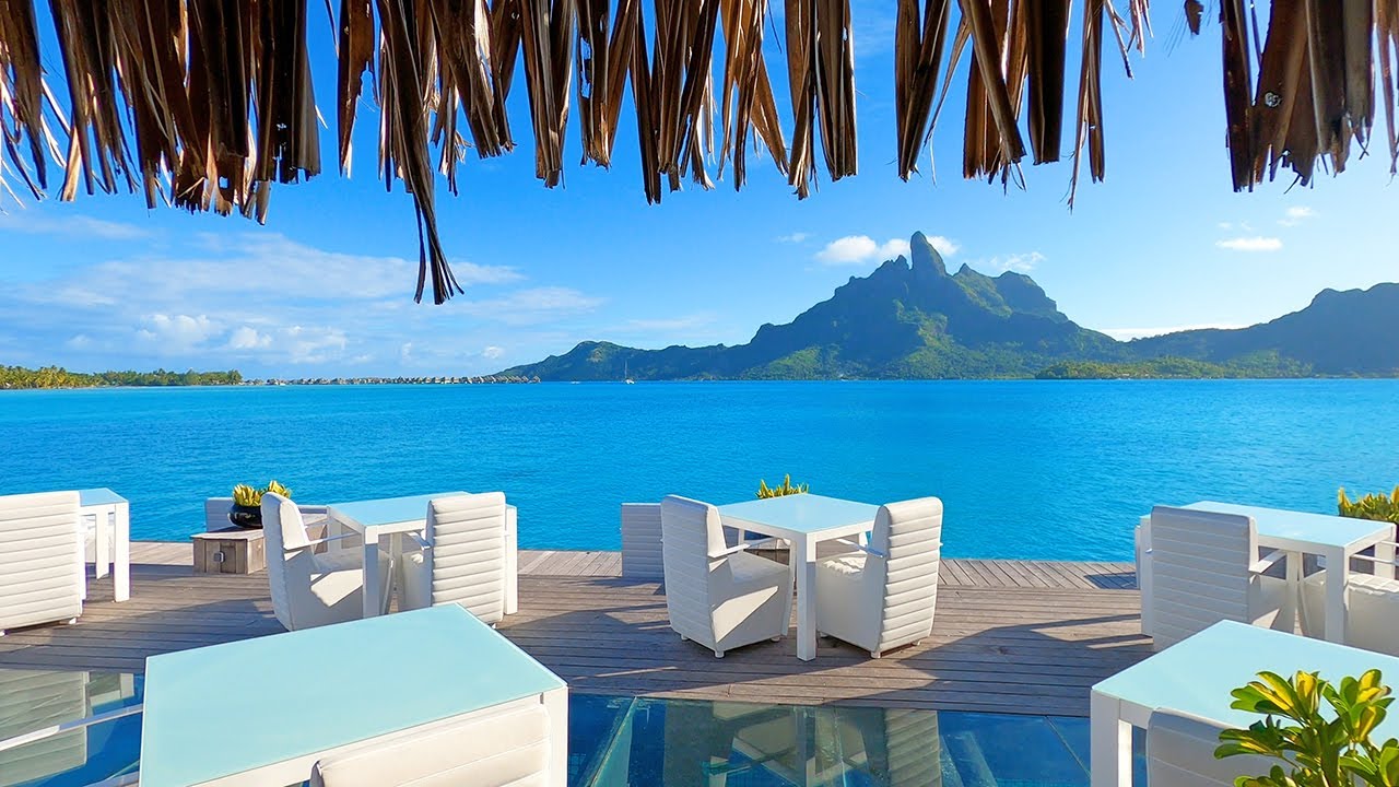 Seaside Cafe: Ambience From Bora Bora's St. Regis Hotel Restaurant **NO ...