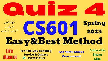 cs601 quiz 4 solution spring 2023 100% verified answers