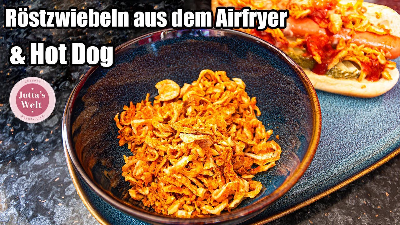 Knusprige Röstzwiebeln aus dem Airfryer 😋 Das perfekte Topping für Hot Dogs, Burger, Salate & Co. 👍