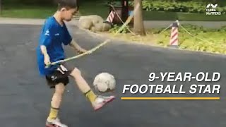 This 9-year-old boy can juggle a ball while jumping rope!