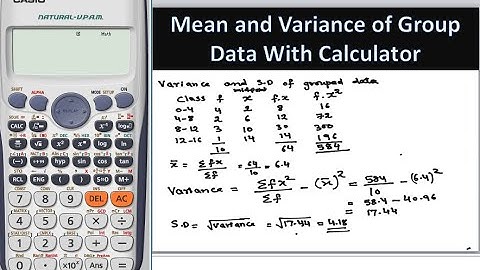 Mean, variance and standard deviation of grouped data with calculator