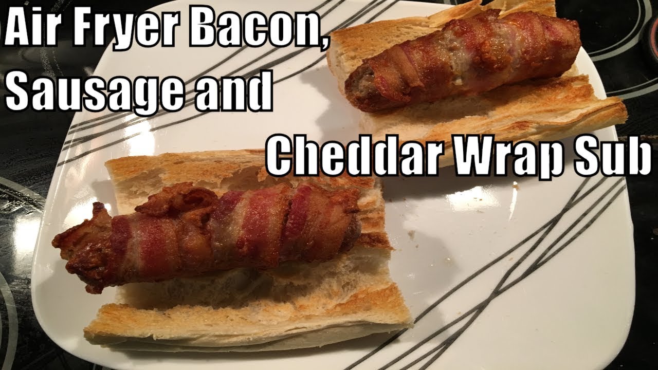 LiVE! Air Fryer Bacon and Cheddar Wrapped Sausages - Random Thoughts - YouTube