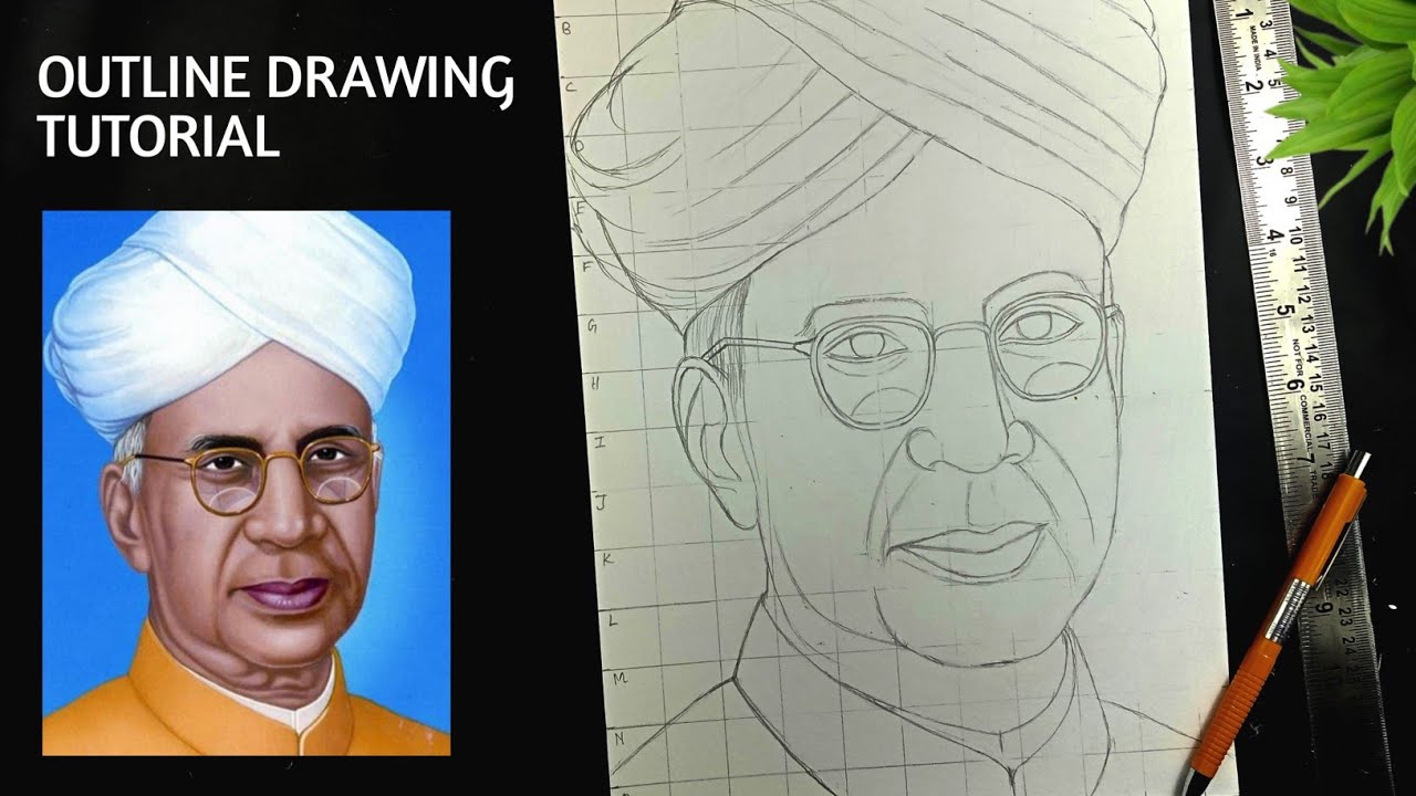 How to draw Sarvepalli Rahakrishnan , Teachers day drawing , Teacher's